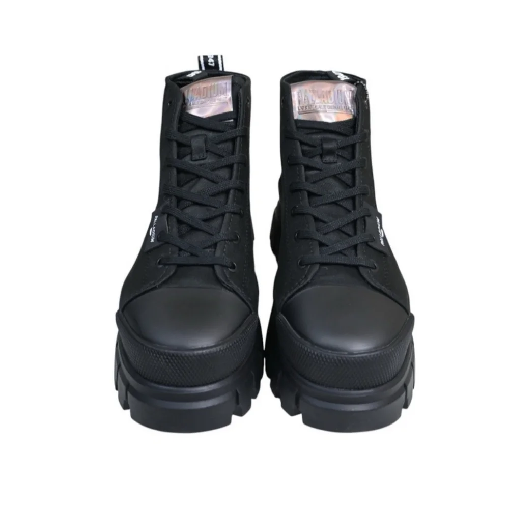 Palladium Women's Size 8.7 Black High-Top Chunky Sneakers, New - Picture 3 of 10